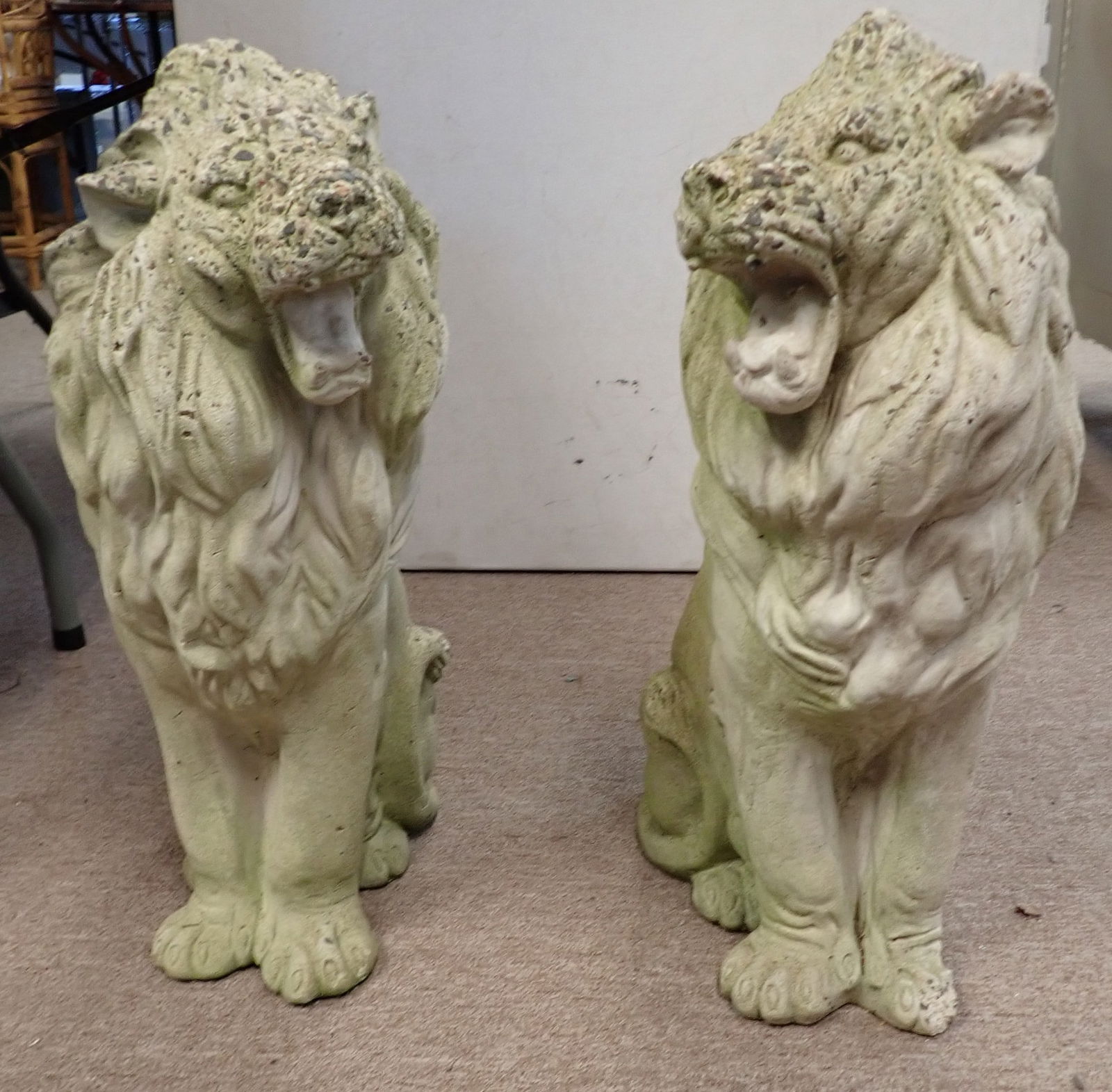 Pair of Roaring Concrete Lions (1 of 5)