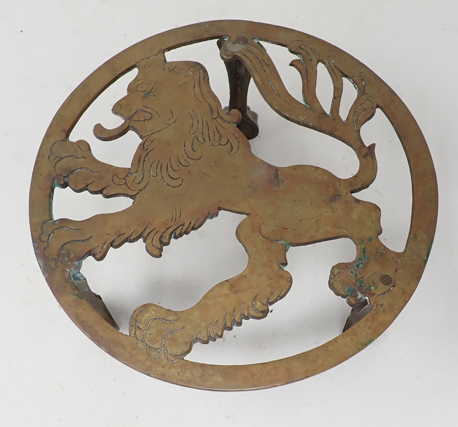 Oriental Footed Brass Lion Trivet (1 of 5)
