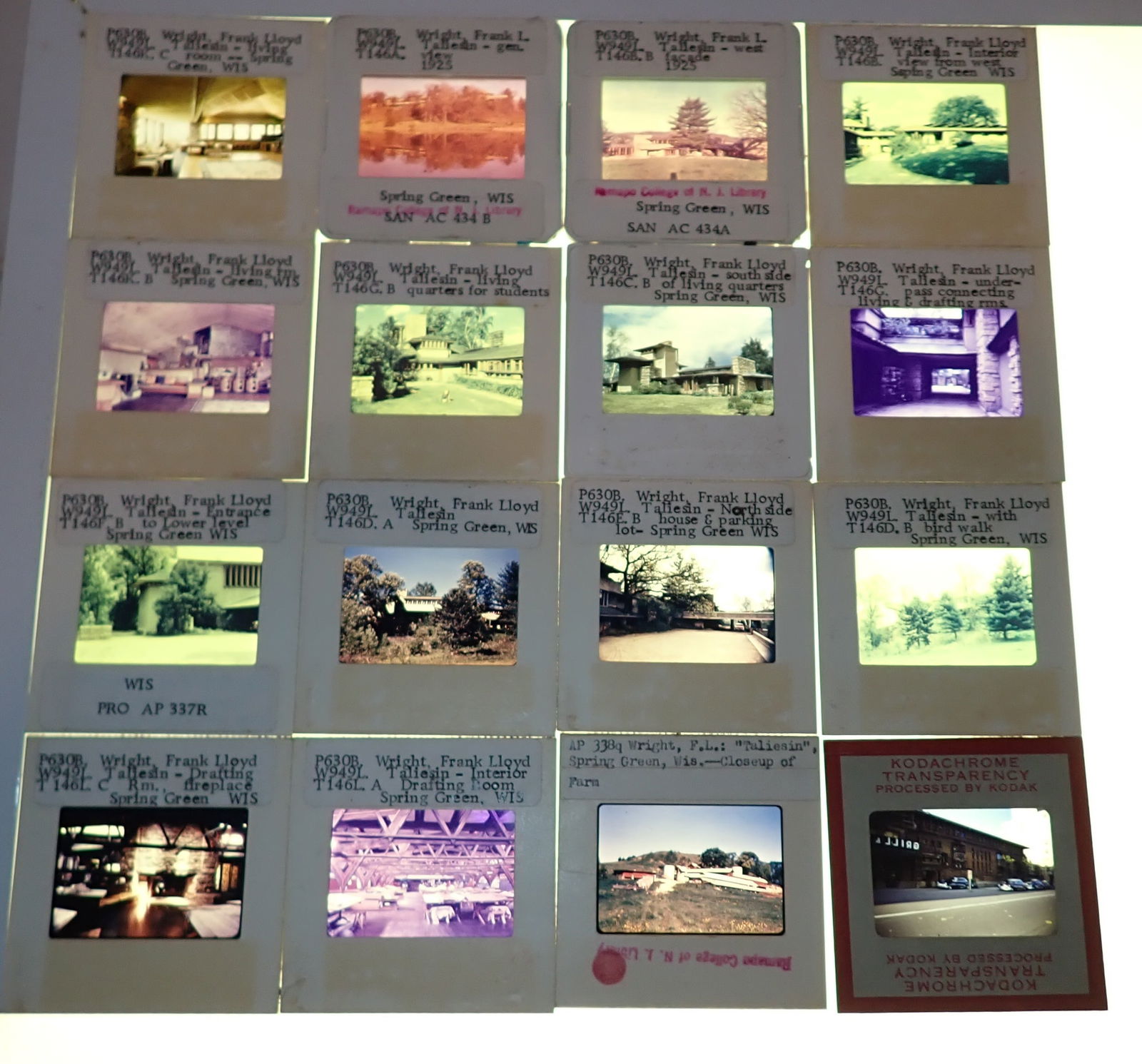 56 Frank Lloyd Wright Photo Slides: Getting all pictured