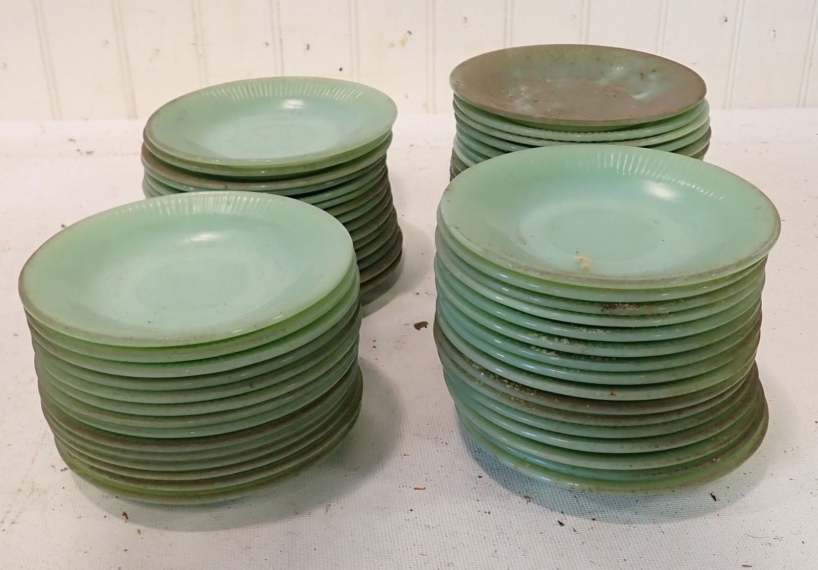 60 Fire King Jadeite Saucers (1 of 2)