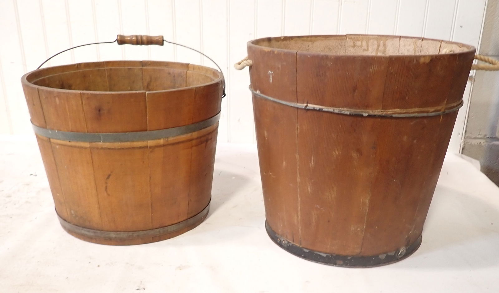 2 Wooden Water Buckets (1 of 2)
