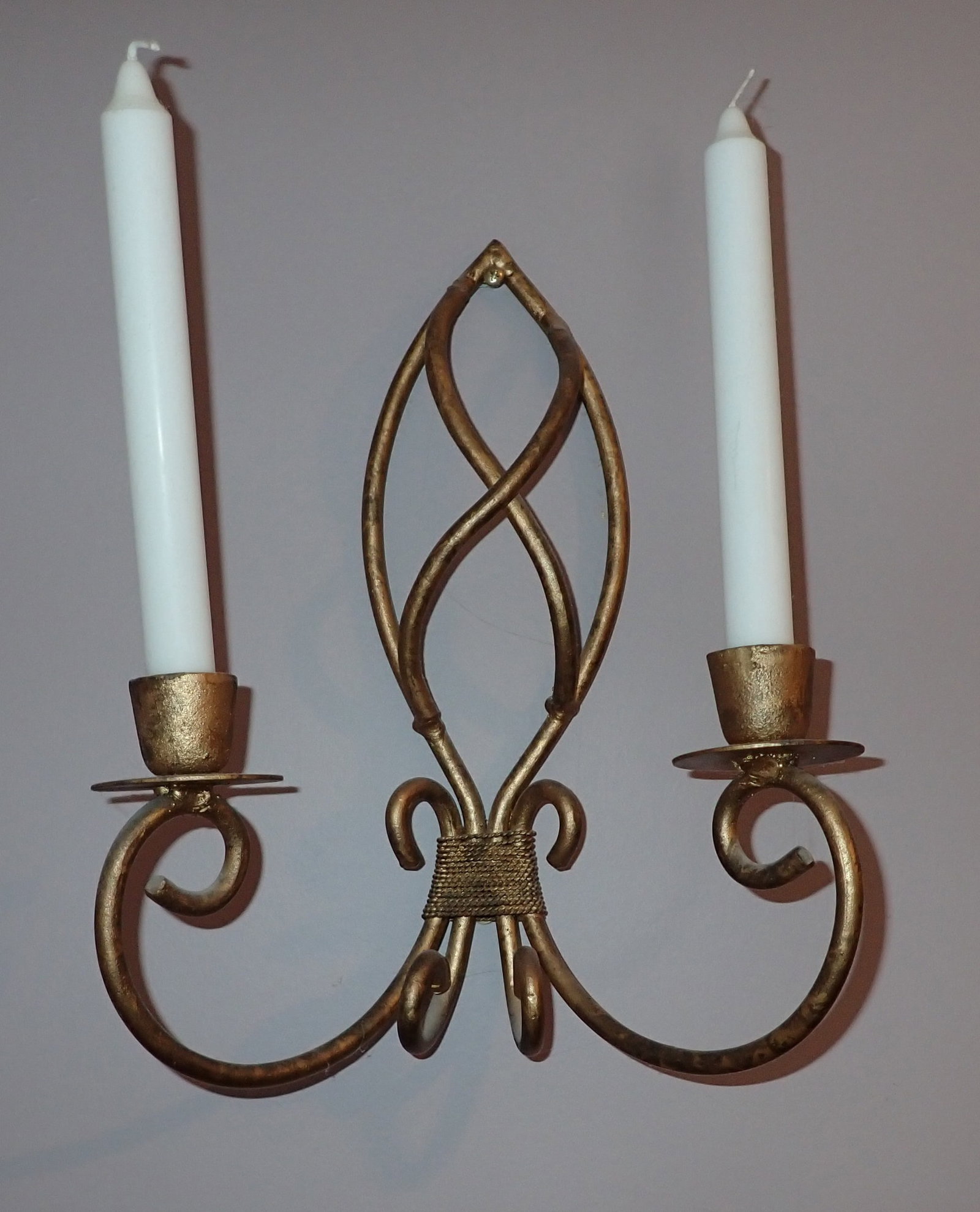 Pair of Decorator Wall Candle Sconces: Approx 10" x 12" tall.