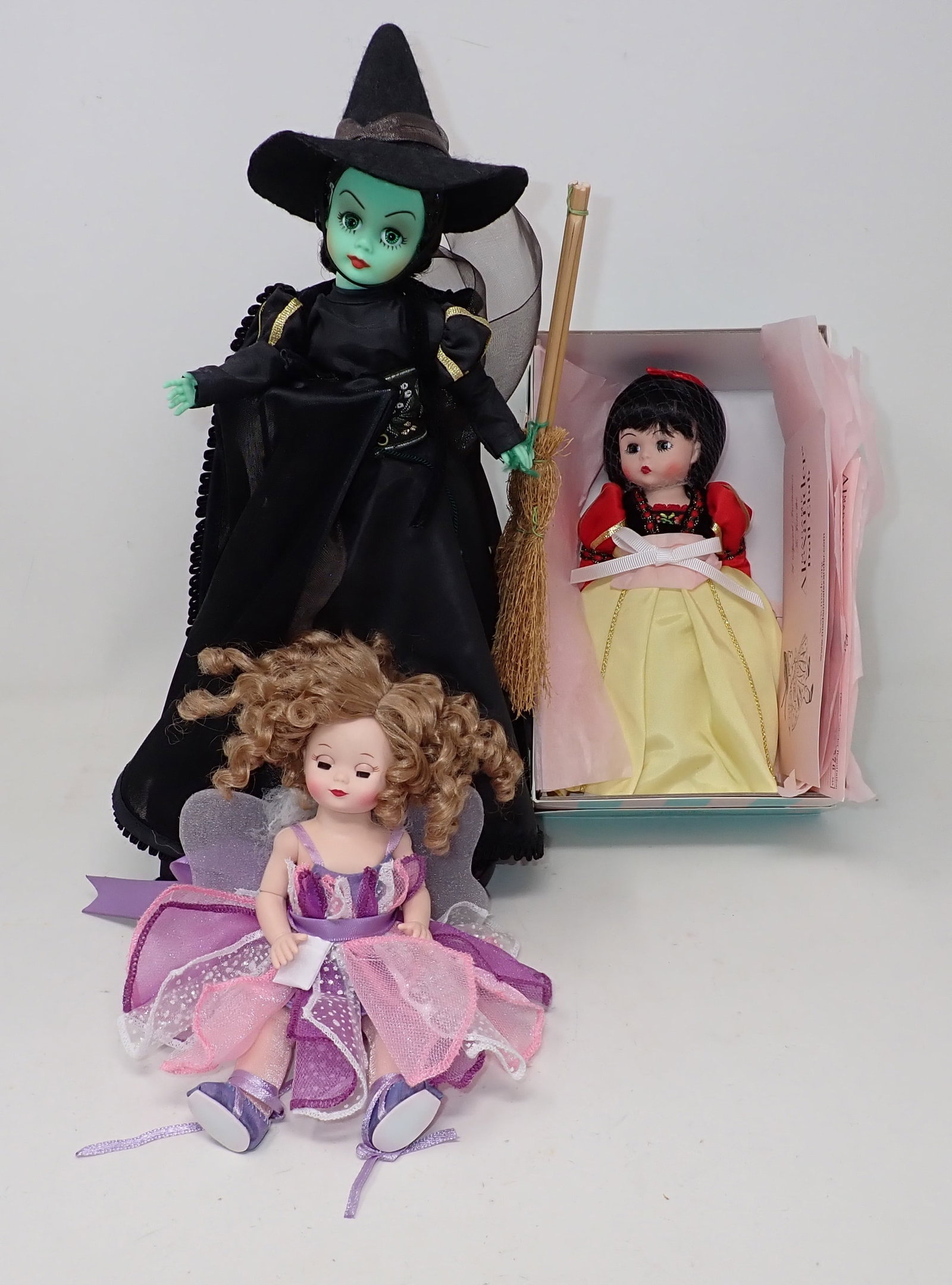 Madame Alexander Dolls & Witch: Witch is approx 14 1/2" tall.