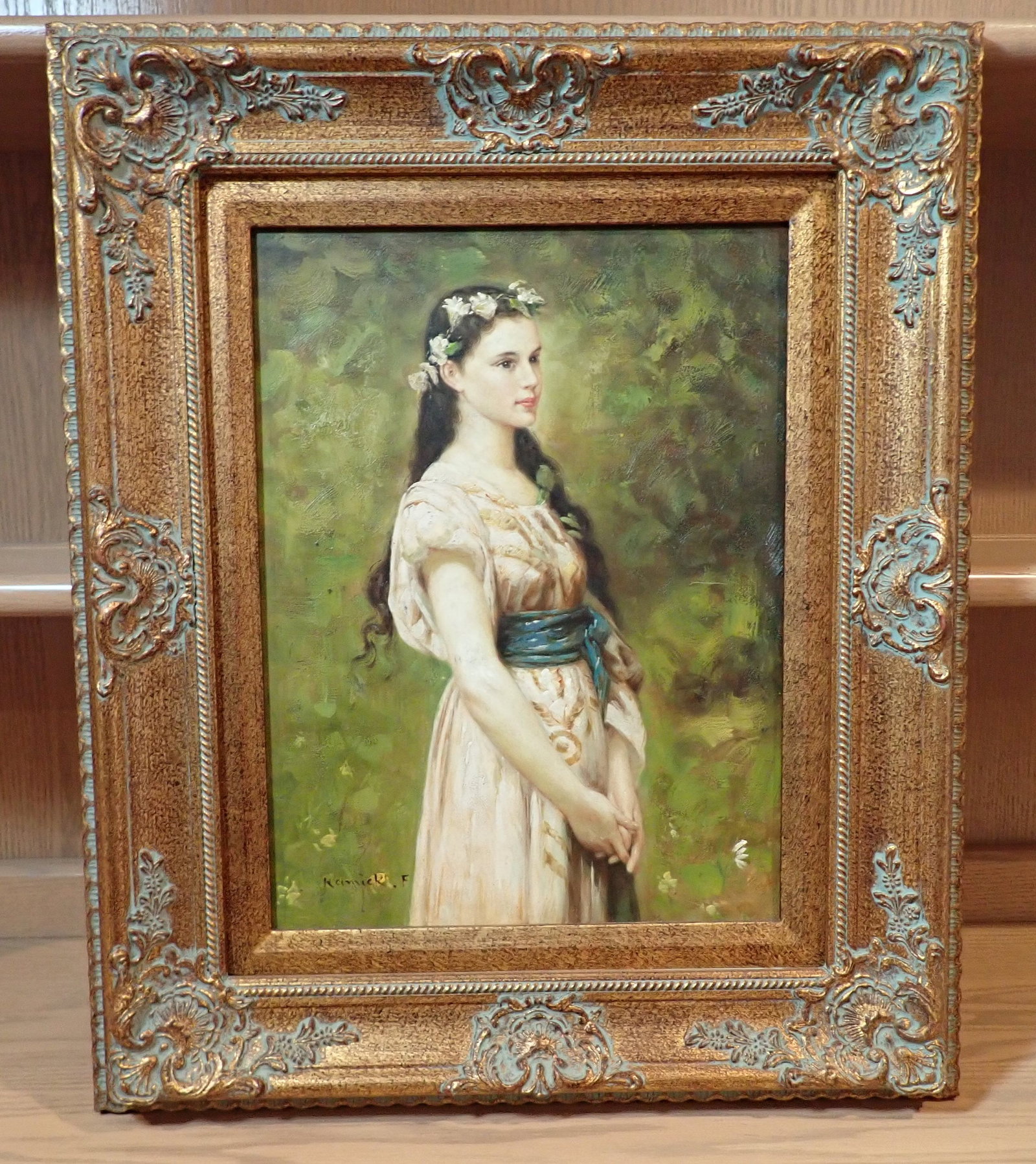 Kamick Oil on Board Painting: Approx 20" x 24". If shipping is needed, contact UPS Store 5528 to get a quote before bidding ( 908) 213-6838 and select option 5. There will be no refunds because of shipping price.