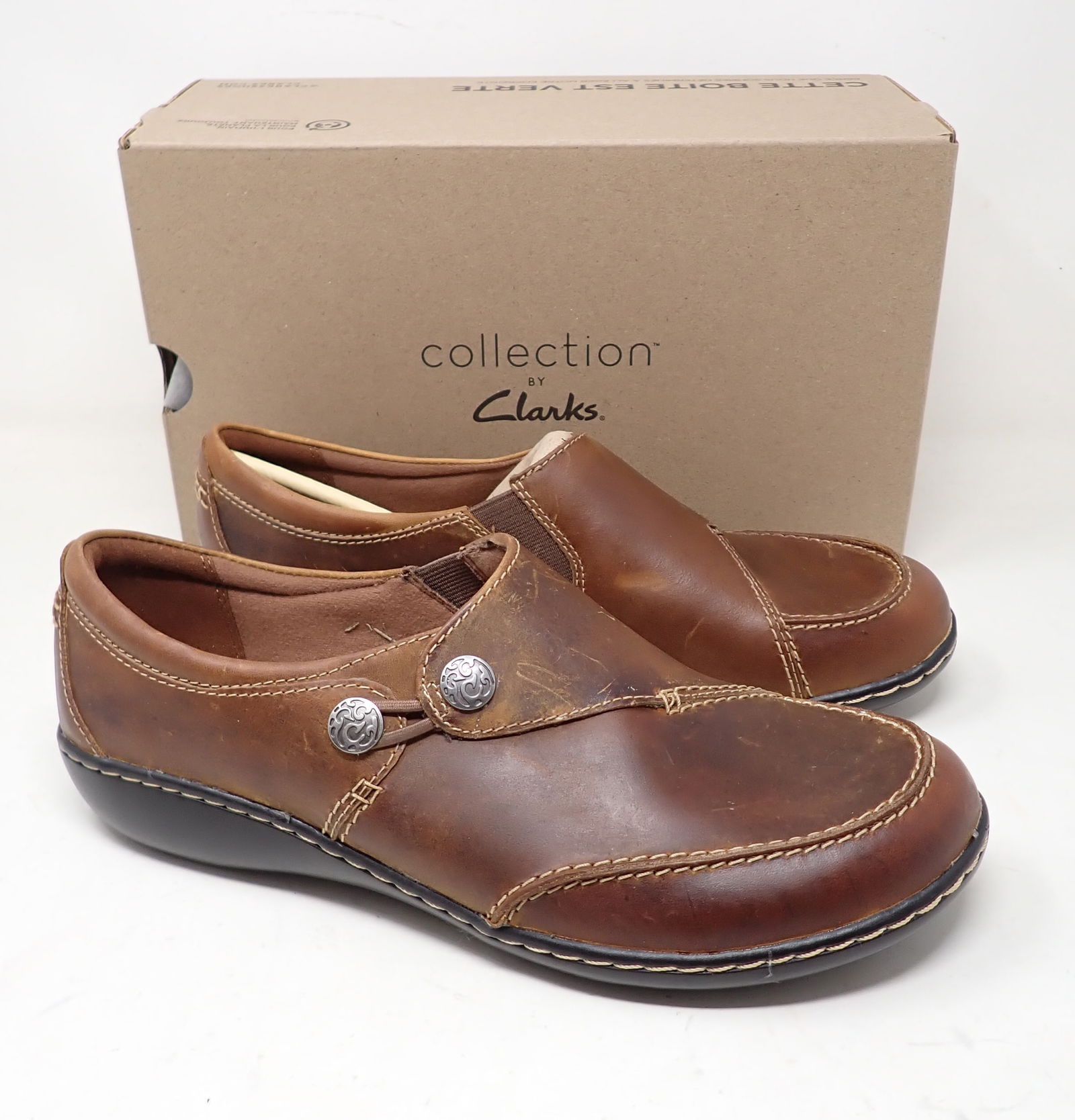 Collection by Clarks Ashland Lane Dark Leather Shoes: Size 10w