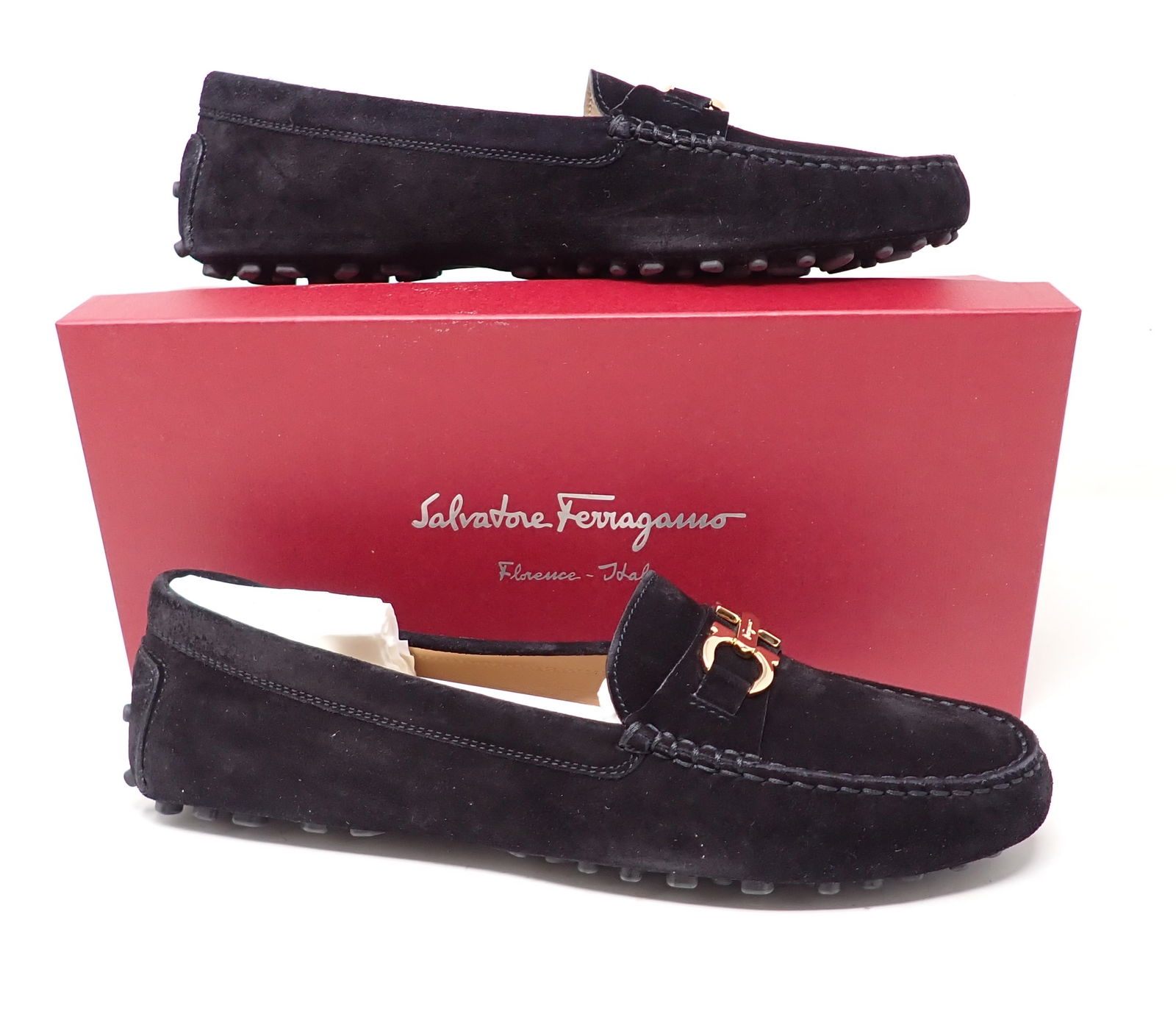 Salvatore Ferragamo Saba Black Suede: Size 9 1/2M