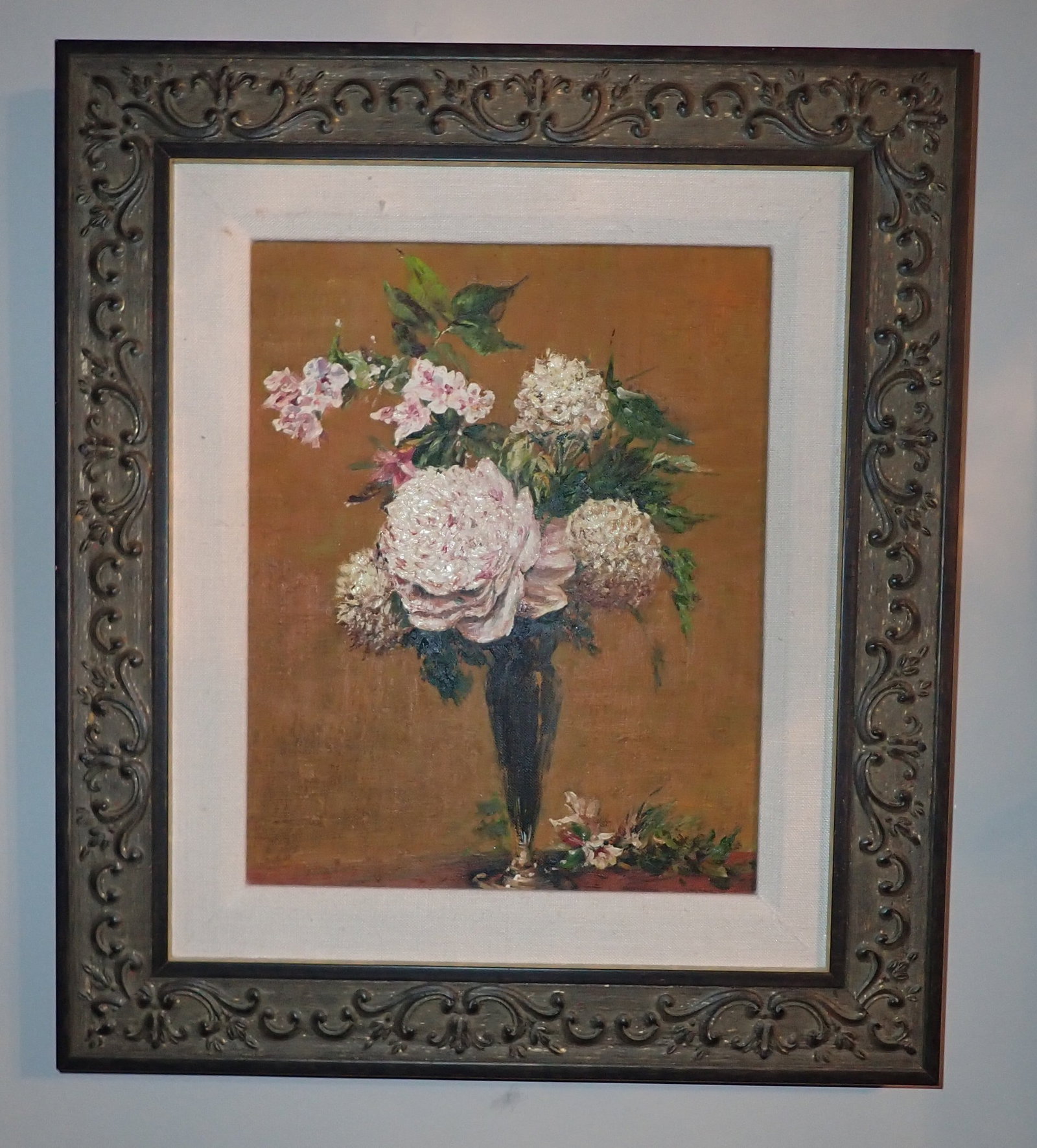 Oil on Canvas Painting: Approx 15 1/2" x 17 3/4". If shipping is needed, contact UPS Store 5528 to get a quote BEFORE bidding. Call (908)213-6838 and select option 5