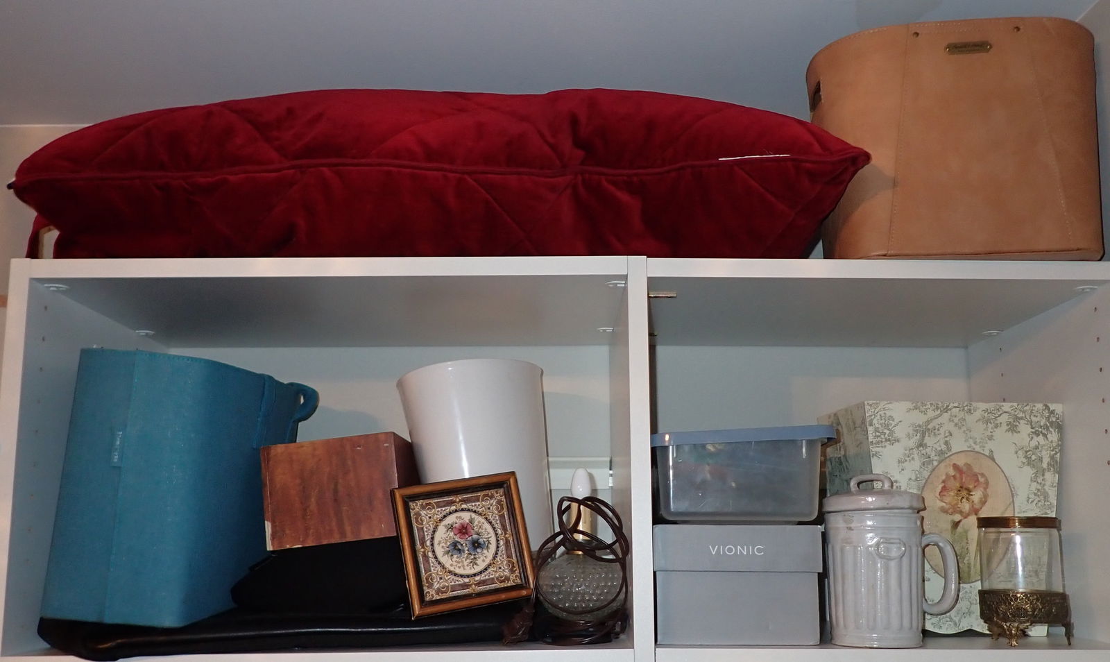 Hearth & Hand Leather Tote Misc Shelf Contents (1 of 3)