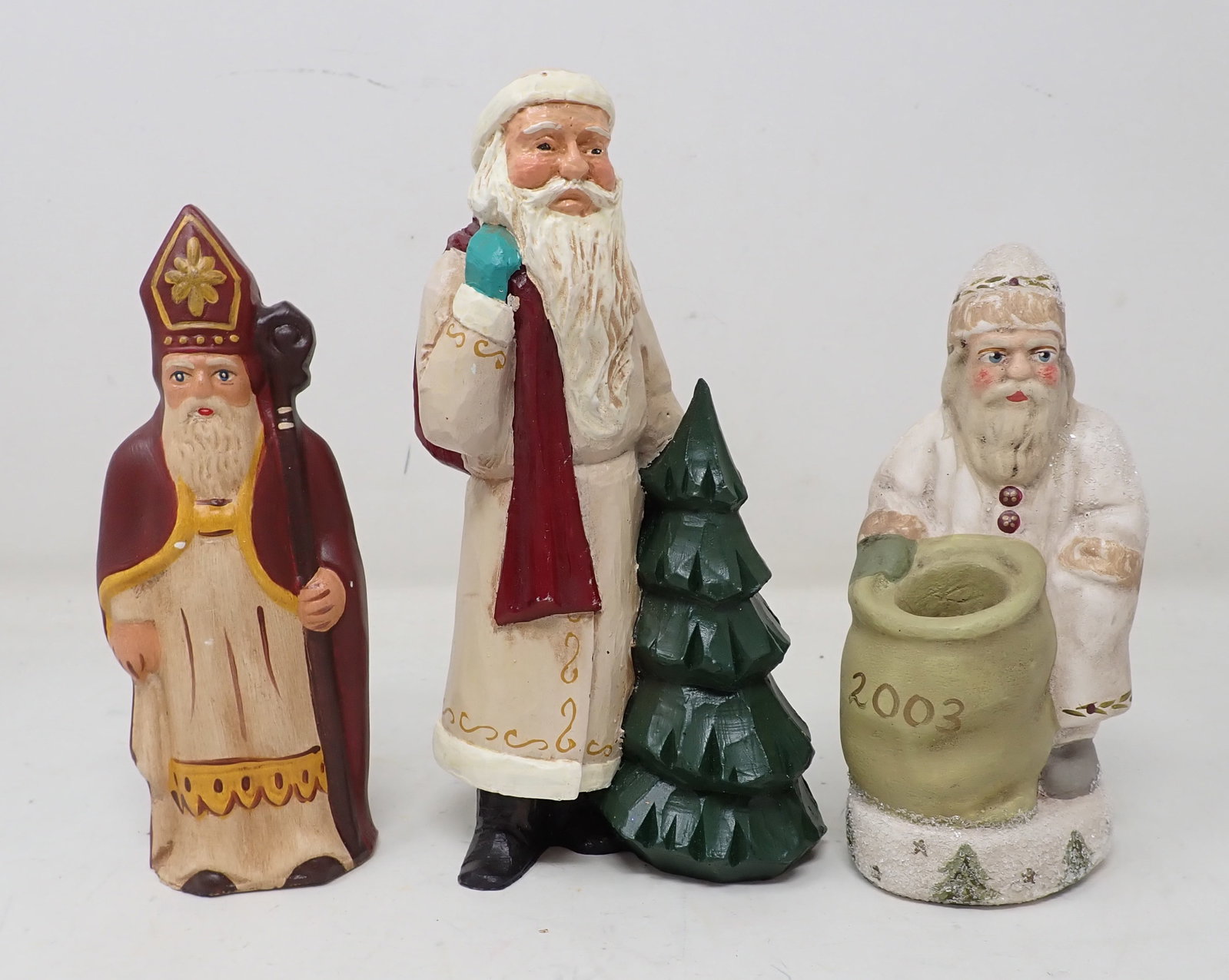 Walnut Ridge Santa Richard Connelly St. Nicholas: Tallest is approx 7 1/2"
