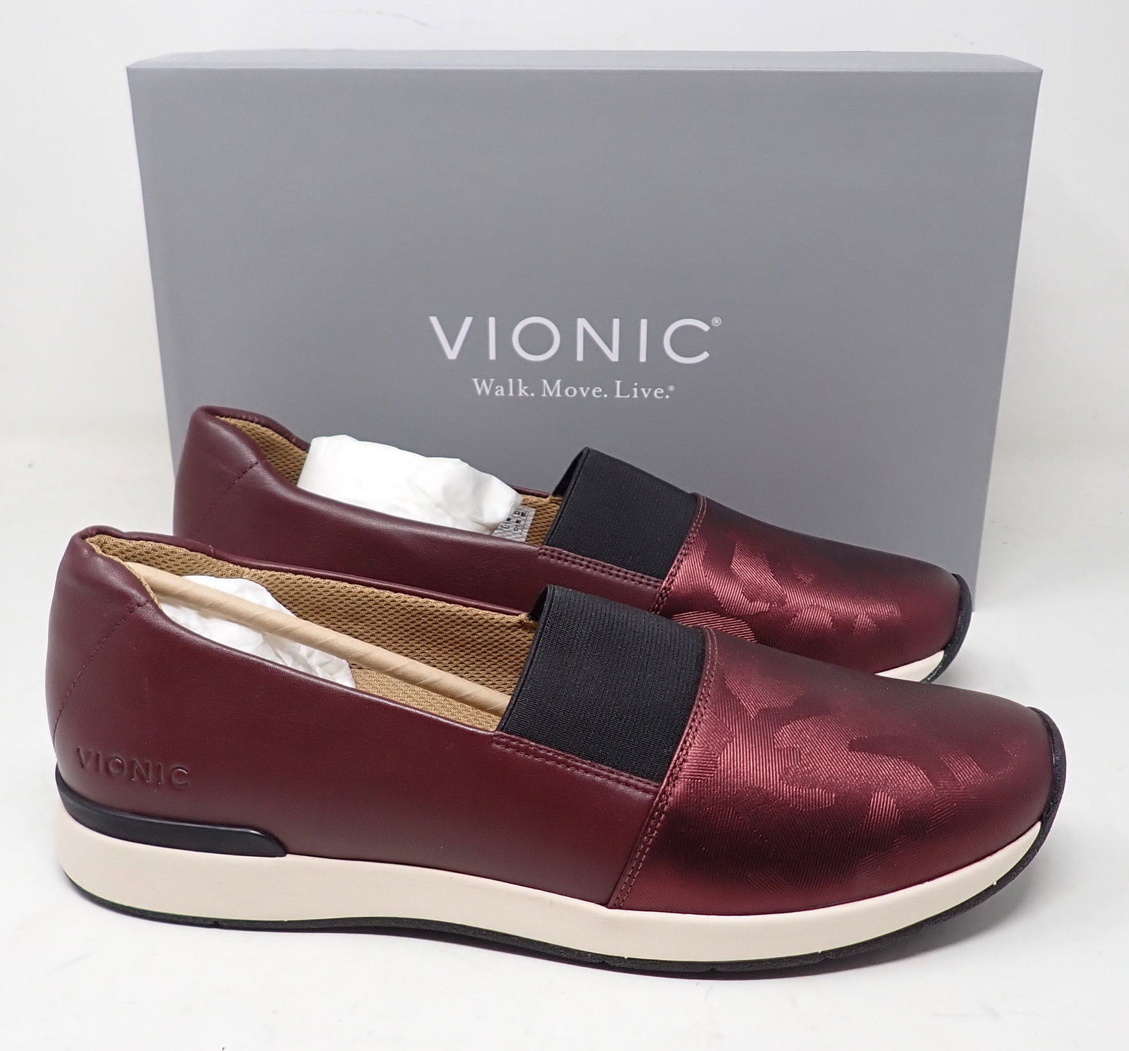 Vionic Cosmic Cameo Camo Wine Shoes: Size 10