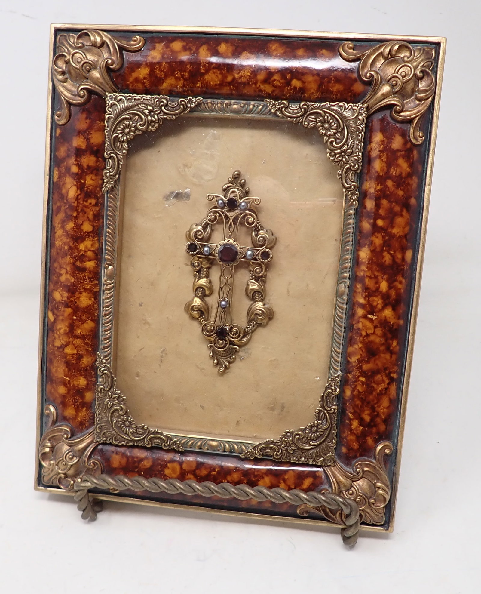 Jo Marz Framed Cross: Apprx 7 1/2" x 9 1/2"