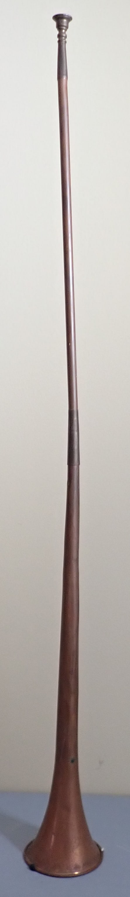 Copper Horn: Approx 5" in diameter and 48 1/2" long.