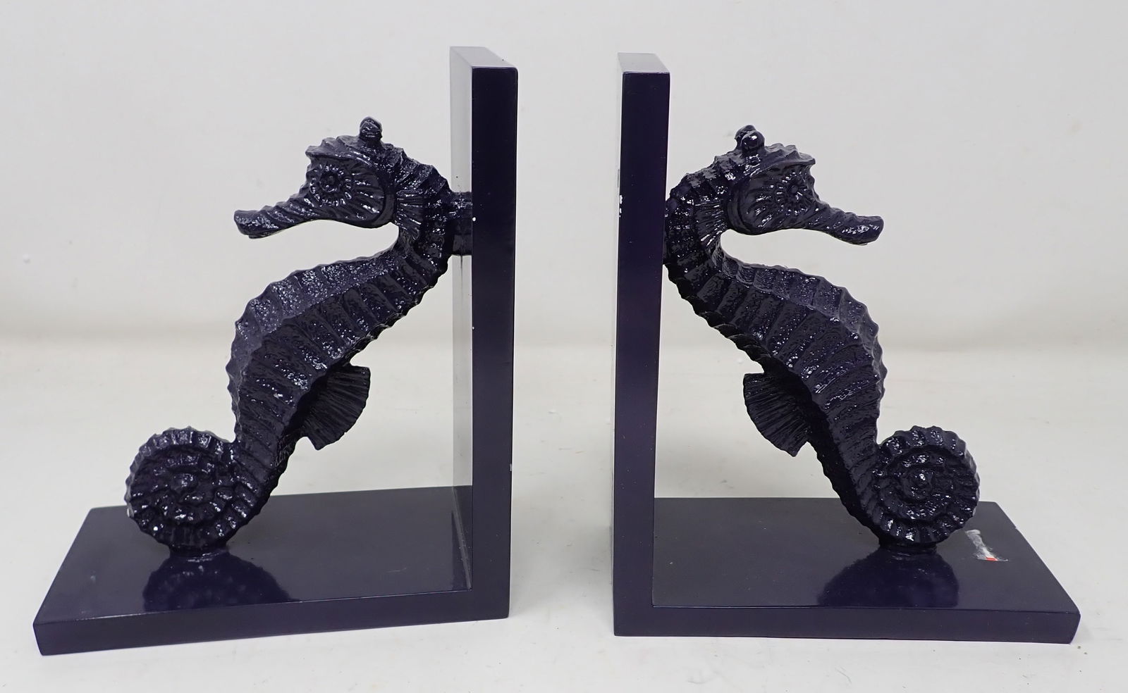 Seahorse Bookends: Approx 3" x 6"x 7" tall. Possibly made of a composite.