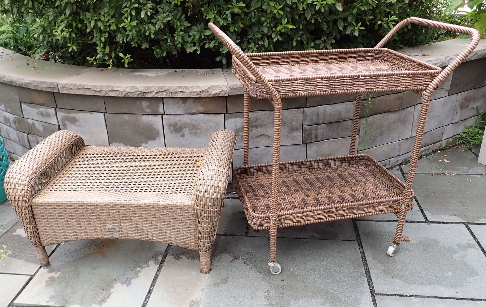 Faux Wicker Cart & Martha Living Ottoman (1 of 2)