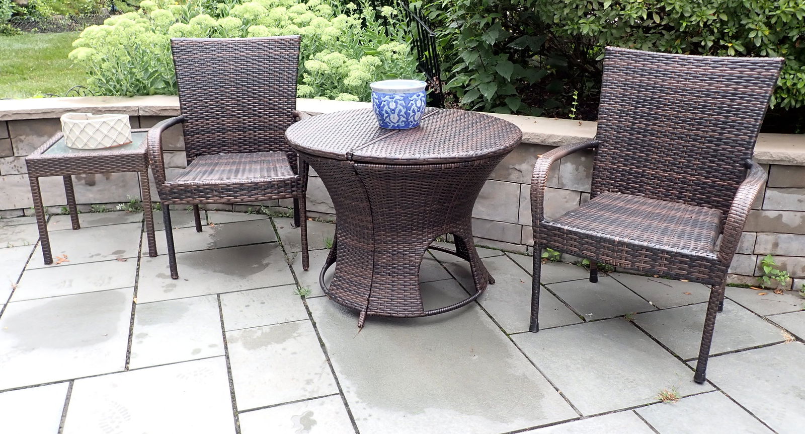 4 Piece Faux Wicker Patio Set (1 of 4)