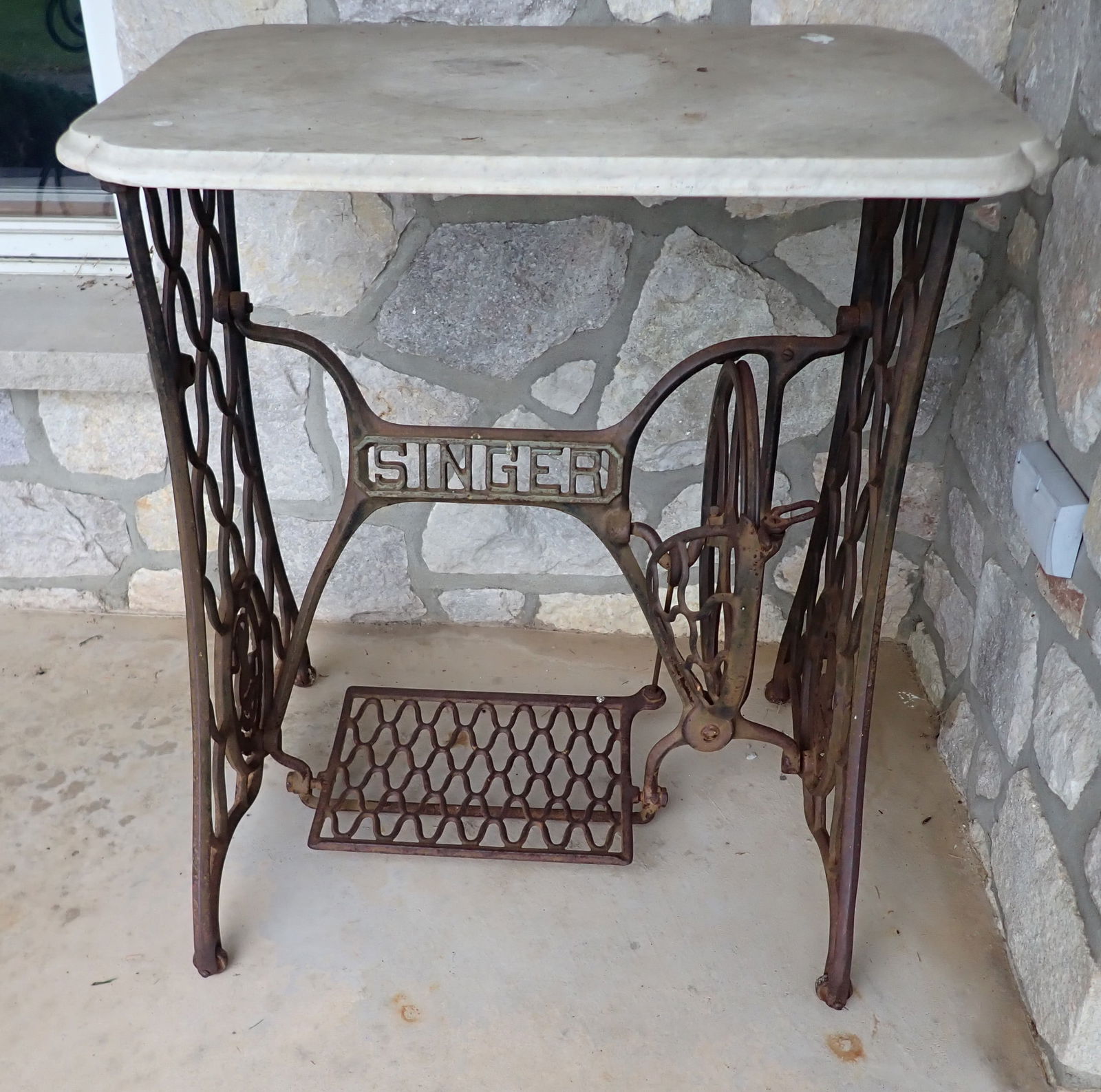 Singer Sewing Machine Base w/ Marble Top (1 of 2)