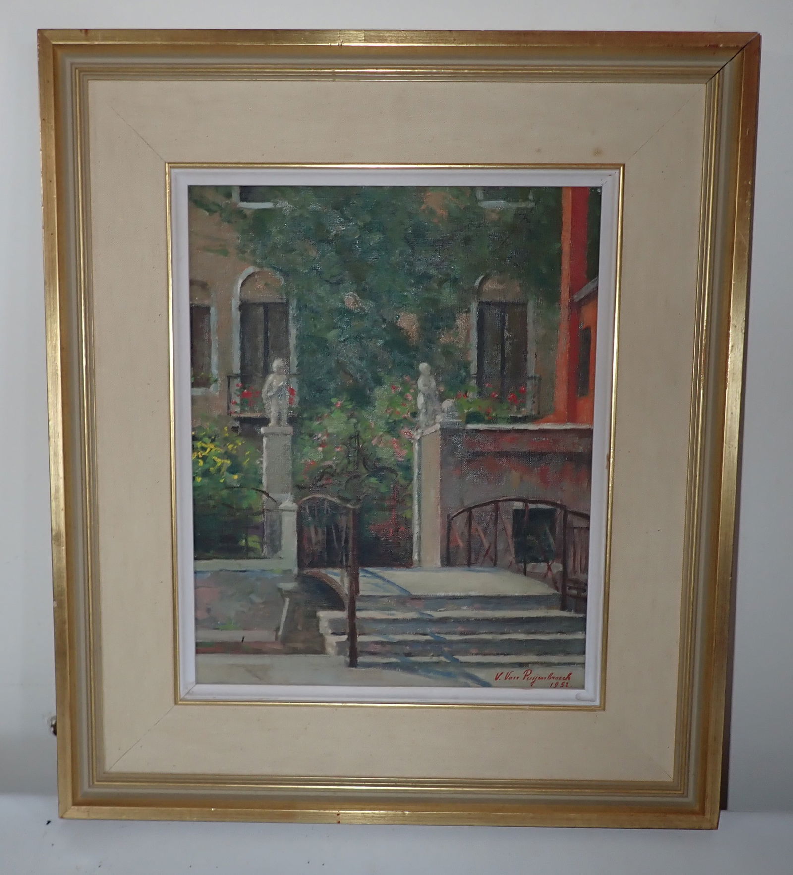 1952 Signed Oil on Board Painting: Approx 20 3/4" x 24". If shipping is needed, contact UPS Store 5528 to get an estimate BEFORE bidding. There are no refunds because of shipping price.