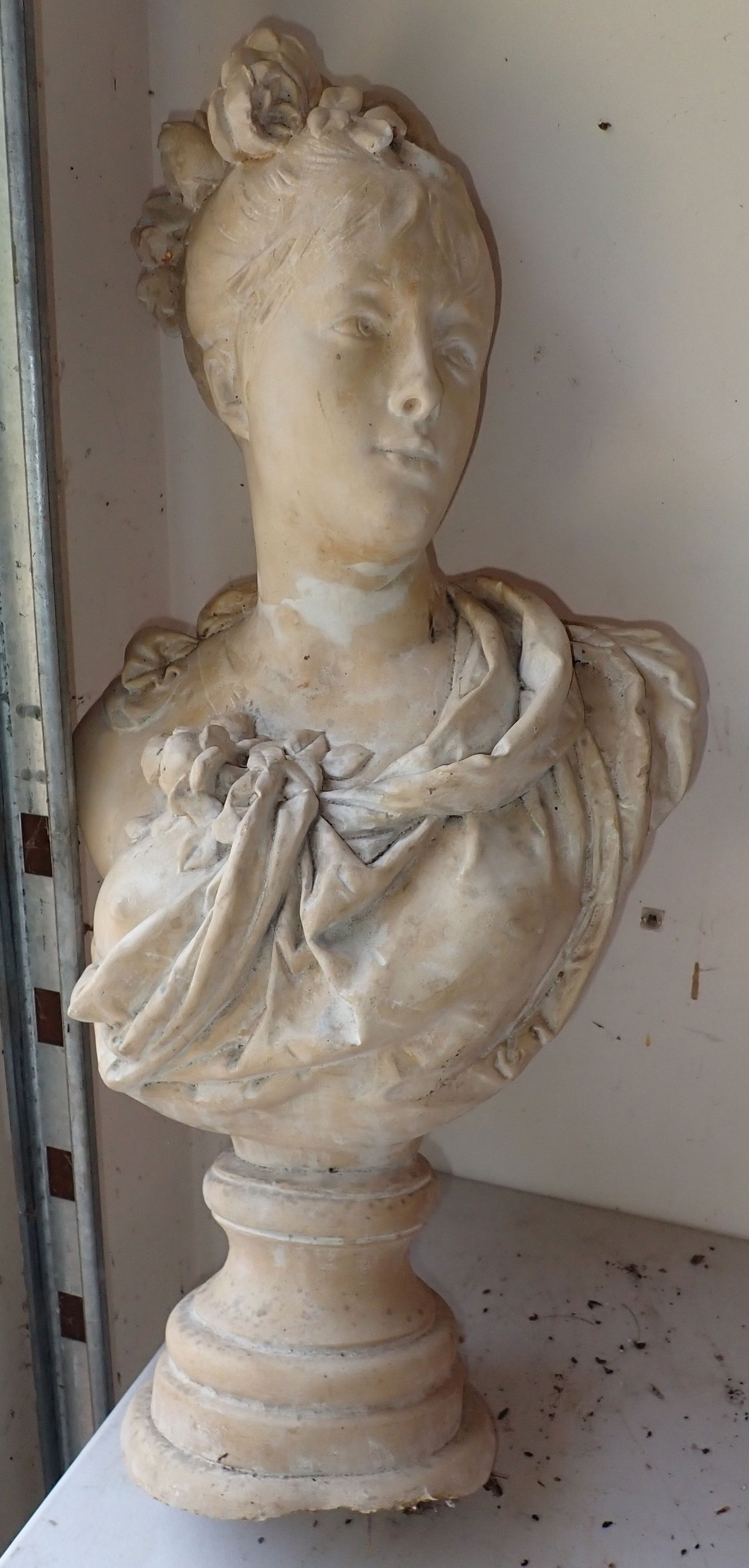 Carrier Belleuse Plaster Bust: Approx 30". No shipping !
