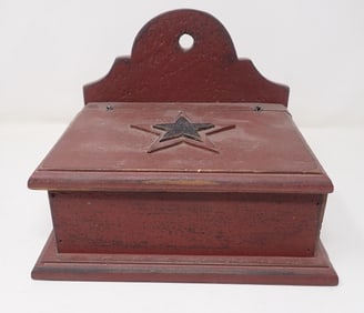 Wall Box in Red Paint w/ Star