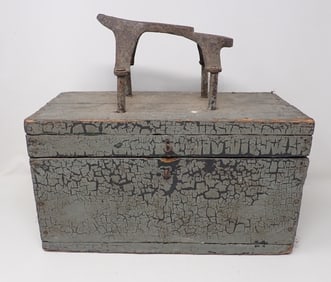 Shoe Shine Box w/ Alligatored Paint