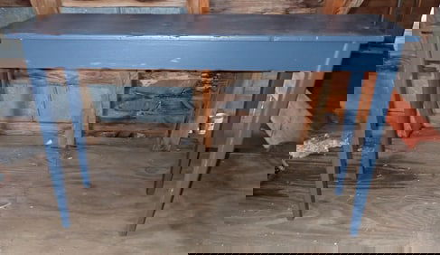 Country Style Table in Blue Paint