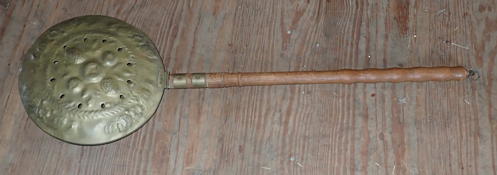 Brass Bed Warmer: Apprx 10 1/2" in diameter and 34 1/2" long. No shipping