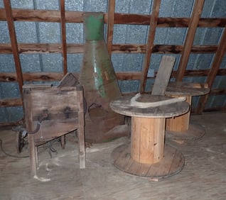 Corn Sheller Wooden Wire Spools & Misc