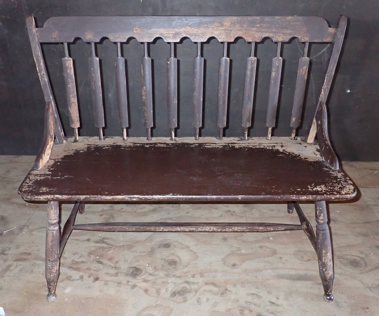 Settee: Approx 40" long, 17 5/8" to seat, 14 3/4" deep, 33 3/4" tall. No shipping