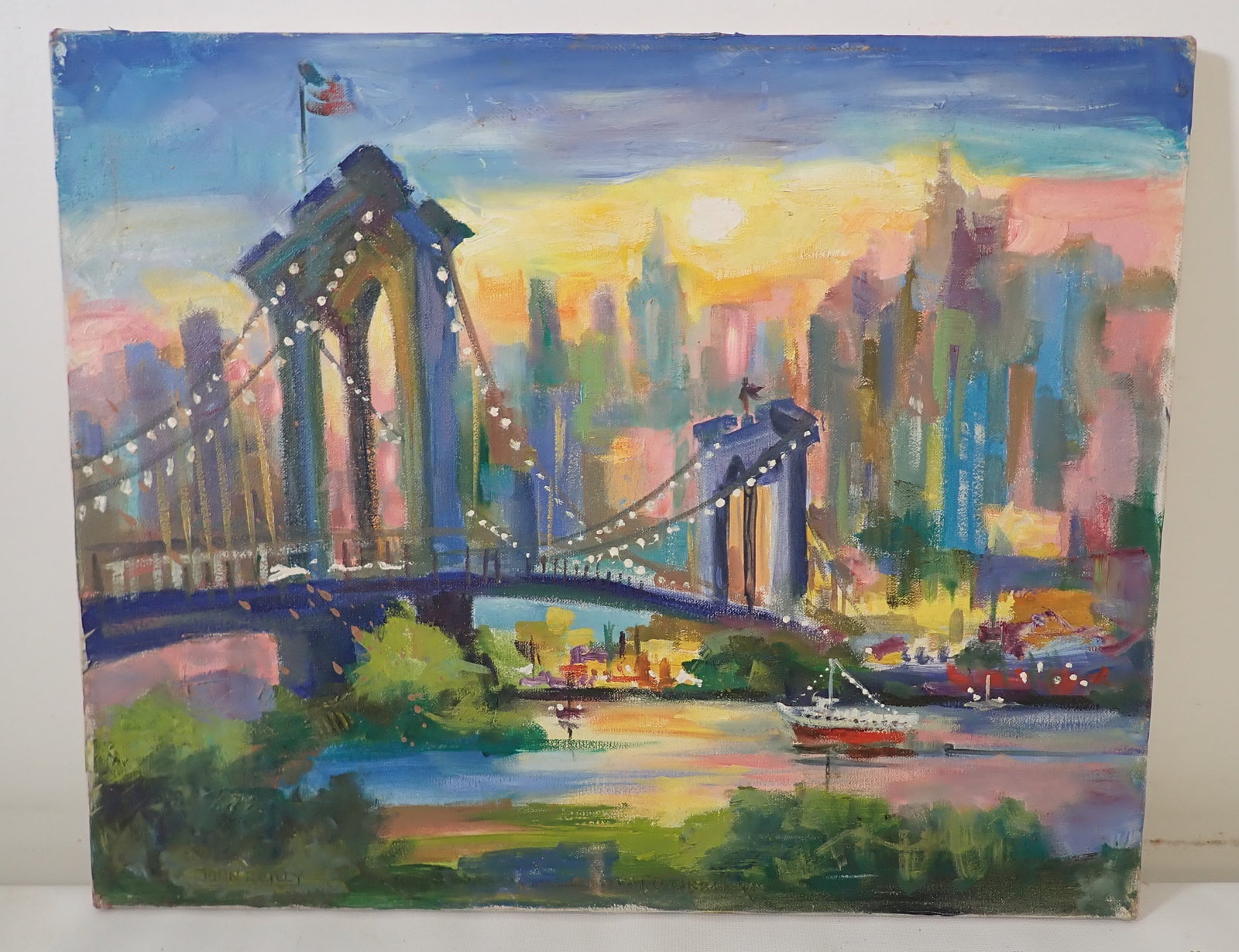 John Reilly New York City Brooklyn Bridge Painting (1 of 3)