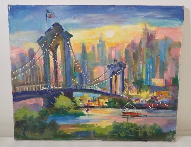 John Reilly New York City Brooklyn Bridge Painting