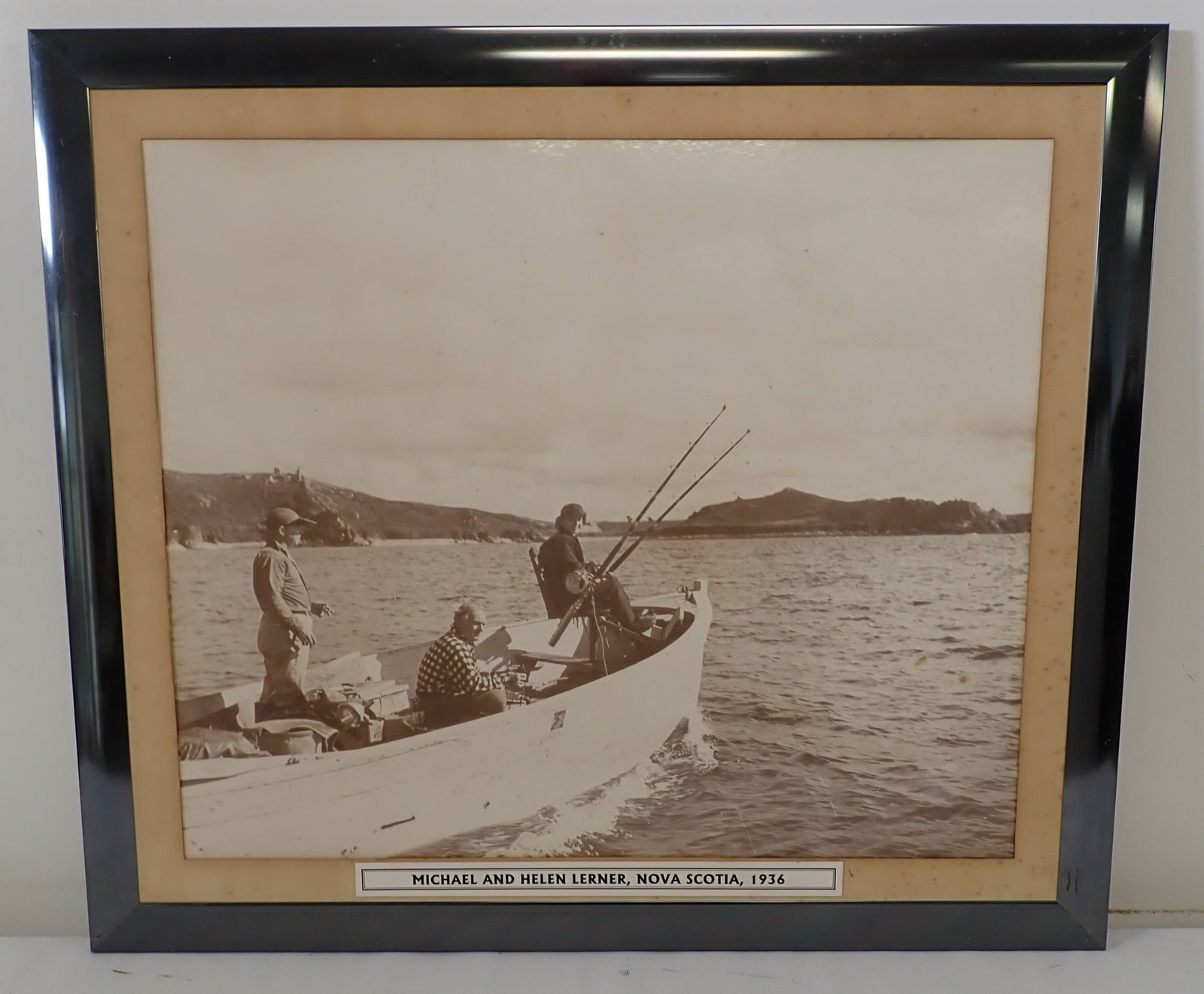 Michael & Helen Lerner Nova Scotia Fishing Photo: Fishing photograph is approx 25 1/2" x 29 1/2". If shipping is needed, contact UPS Store 5528 to get a quote BEFORE bidding. There will be no refunds because of shipping price. You are also welcome to