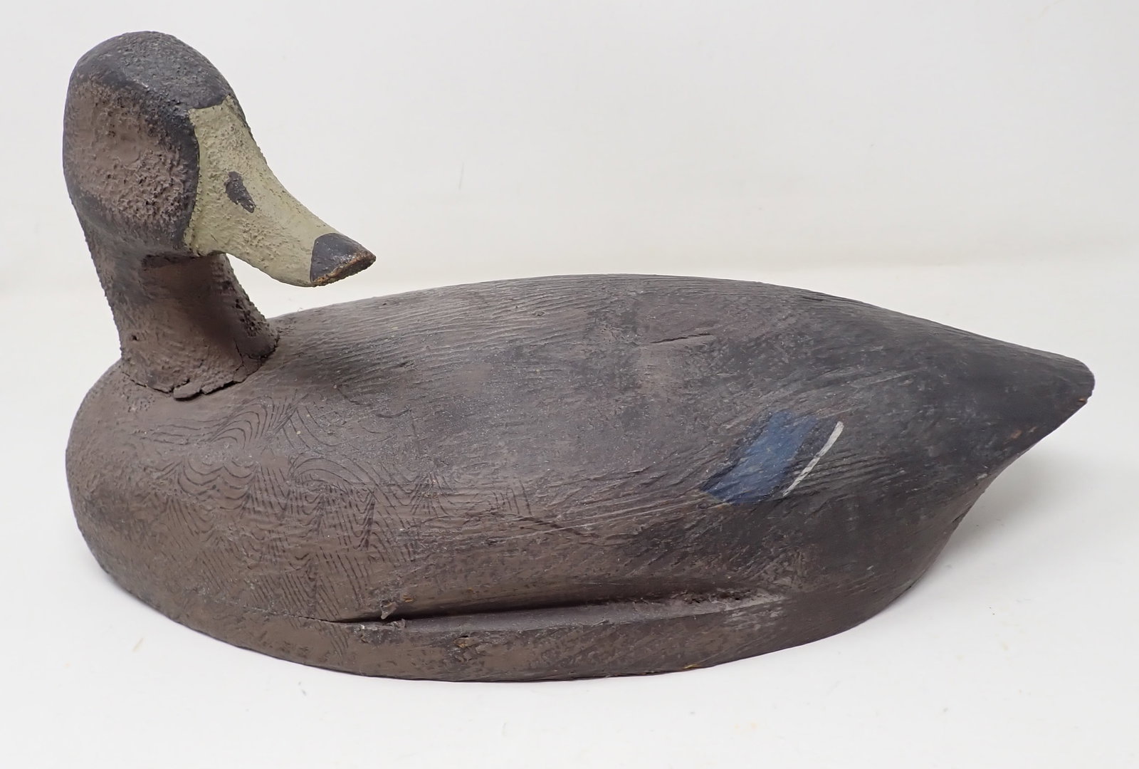 Wooden Duck Decoy: Approx 6 1/2" x 12 3/4" x 7" tall.