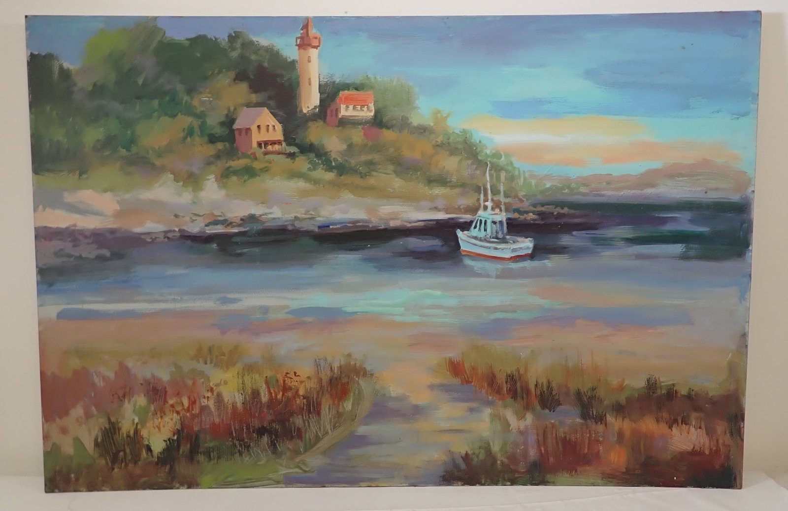 John Reilly Boat & Lighthouse Painting (1 of 3)