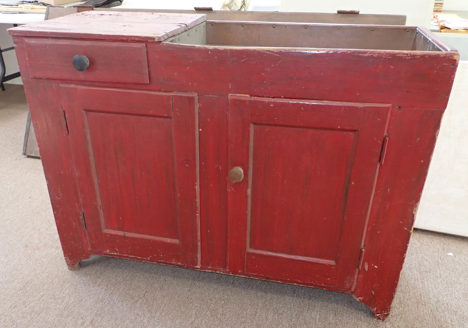 Drysink in Red Paint w/ Copper Lining (1 of 9)