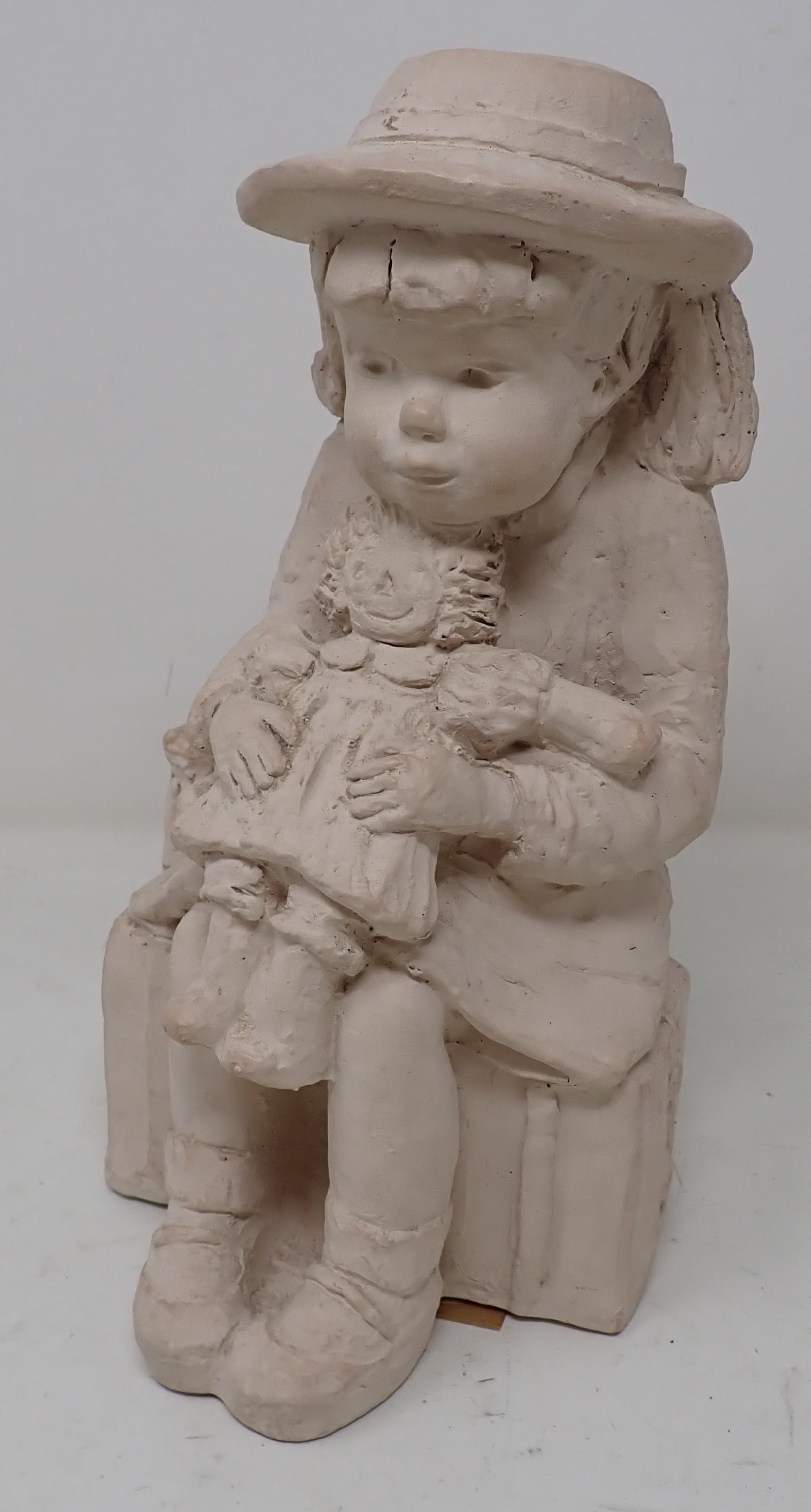 Austin Little Girl w/ Raggedy Ann Doll: Approx 10 1/4" tall