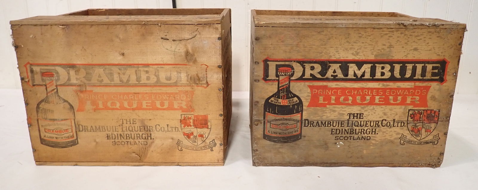 2 Drambuie Prince Charles Liqueur Wooden Crates (1 of 6)