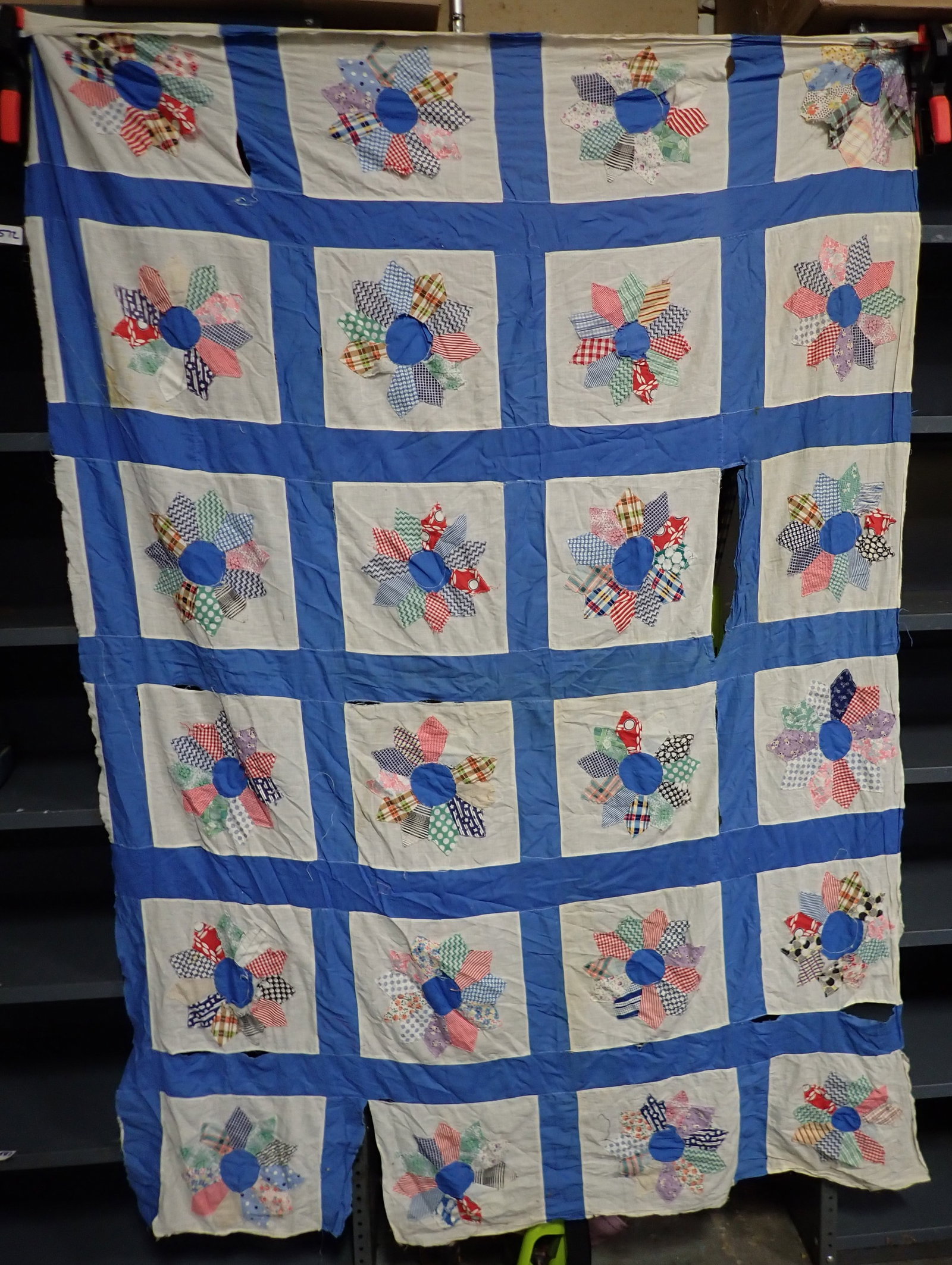 Quilt Top - As Is: Approx 53 1/2" x 77 1/2"