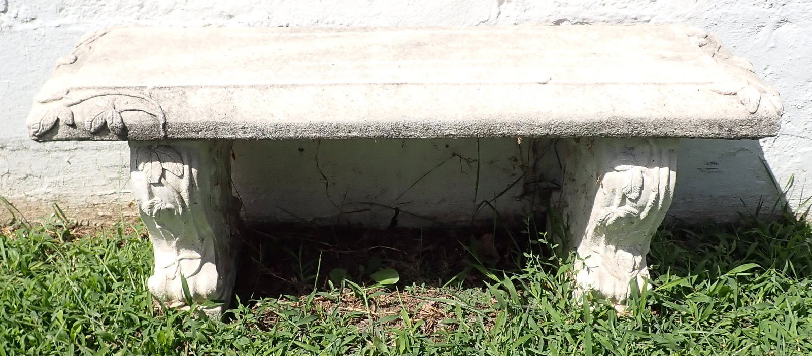 Pair of Concrete Garden Benches: Approx 14" x 39" x 15" tall. No shipping ! Bring help to remove