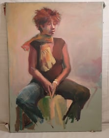 John Reilly Double Sided Portrait Oil on Canvas Painting