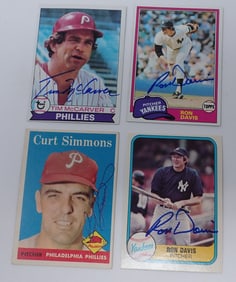 4 Autographed Baseball Cards