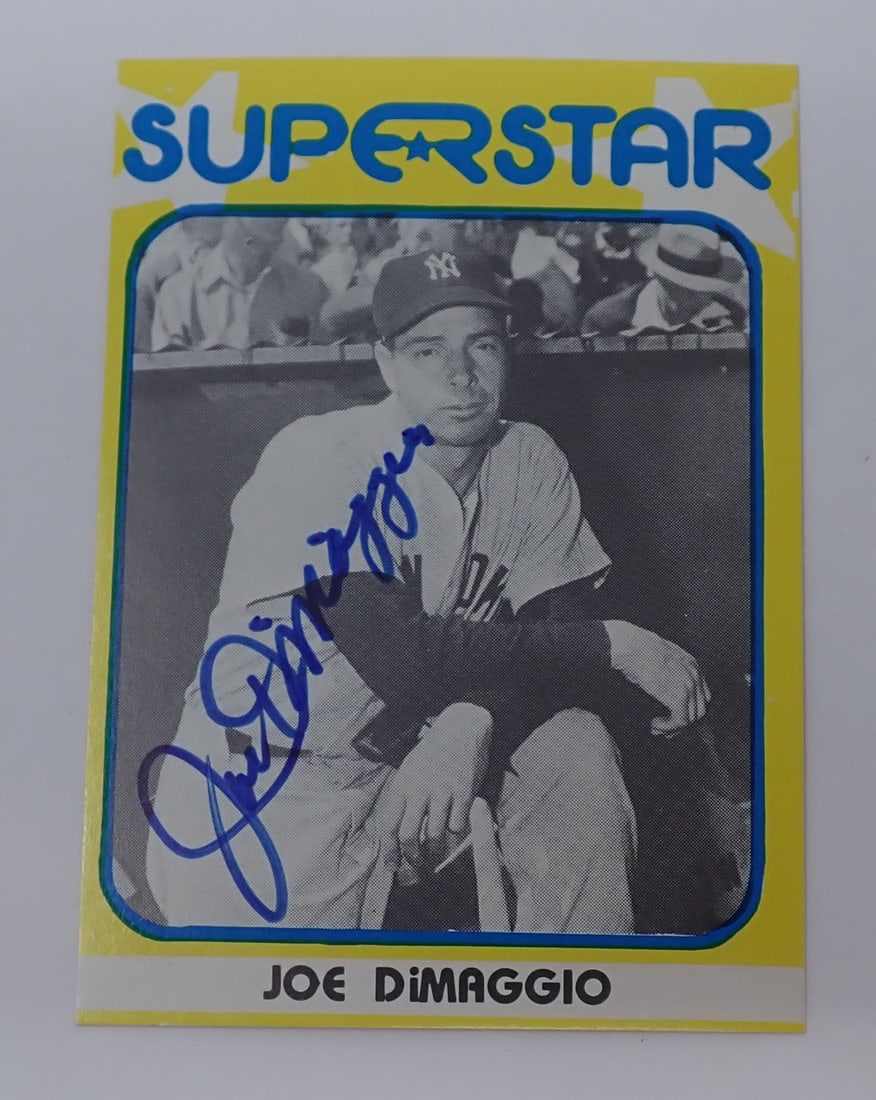 Joe Dimaggio Superstar Autographed Baseball Card (1 of 2)