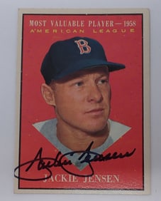 Jackie Jensen Autographed Baseball Card