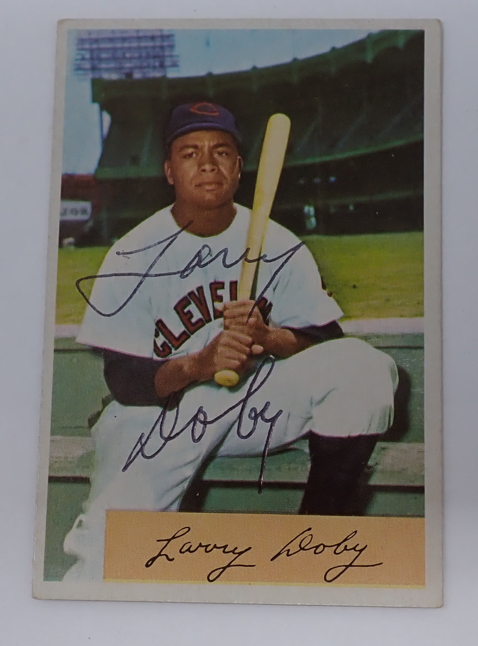 Larry Doby Autographed Baseball Card (1 of 3)