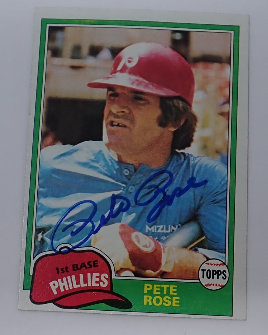 1981 Peter Rose Autographed Baseball Card (1 of 3)