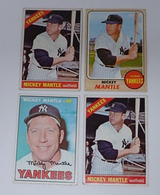 4 Mickey Mantle Baseball Cards