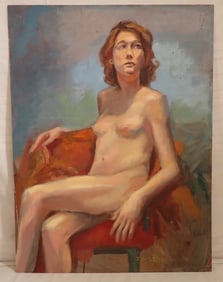 John Reilly Nude Woman Portrait Painting