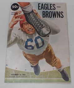 1955 Eagles vs Browns Football Program