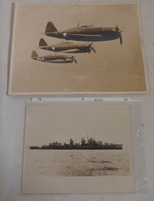USS Remey Battleship & WWII Navy Planes Photos