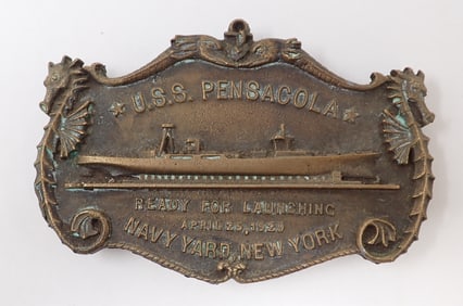 1929 U.S.S Pennsacola Bronze Belt Buckle