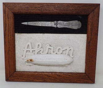 Akron Airship Plaster Plaque w/ Duralumin Letter Opener
